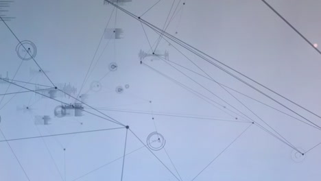 animación de la red de conexiones digitales con iconos de personas sobre fondo gris