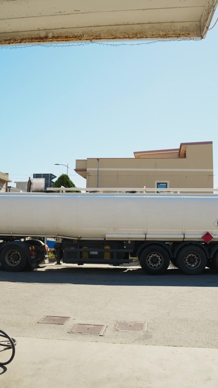 tanker truck parked without fuel