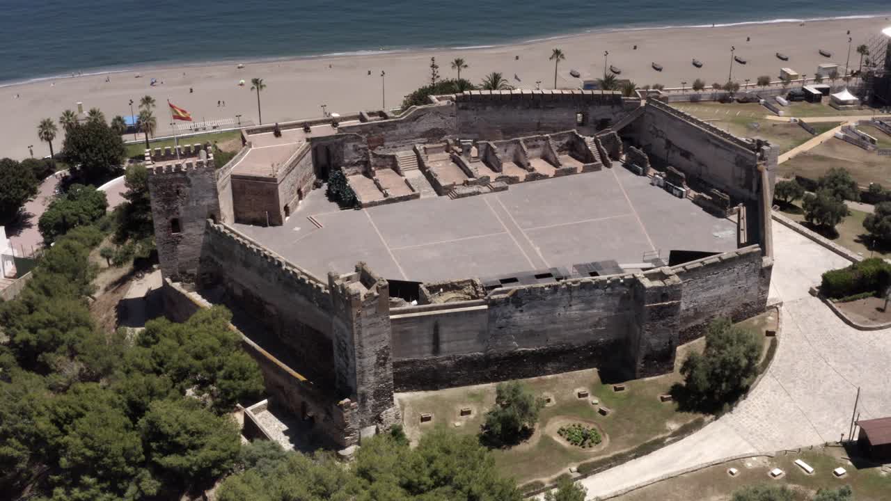 Aerial View of the Roman Amphitheater Fortress in Spain