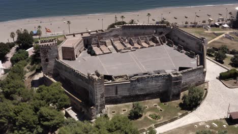aerial view of the roman amphitheater fortress in spain