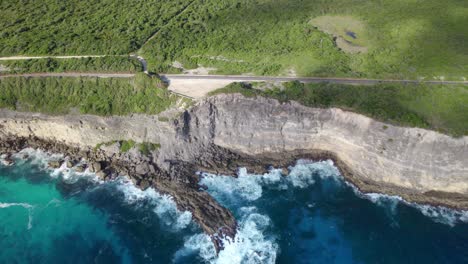 Aerial-View-Of-Porte-d'Enfer-On-Grande-Terre,-Guadeloupe,-France