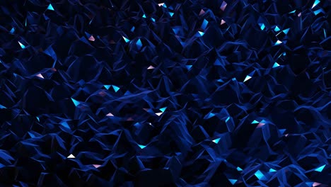 estilo oscuro abstracto bajo fondo poli en 4k. ondas abstractas se mueven en superficie metálica brillante en bucle. animación suave y sin costuras. simple geometría minimalista bg. color azul