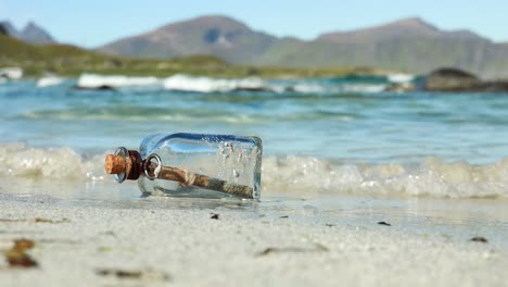 message in the bottle from ocean. message concepts.