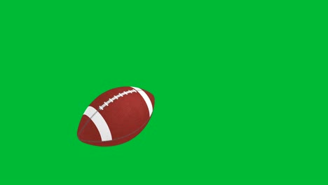 american football falling on green chroma key background