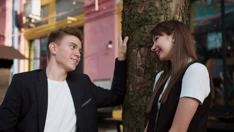 boy and girl talking