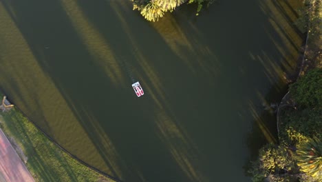 Soothing-Bosques-Palermo-woods-lake-Buenos-Aires-Argentina-aerial