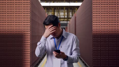 stressed employee in a warehouse