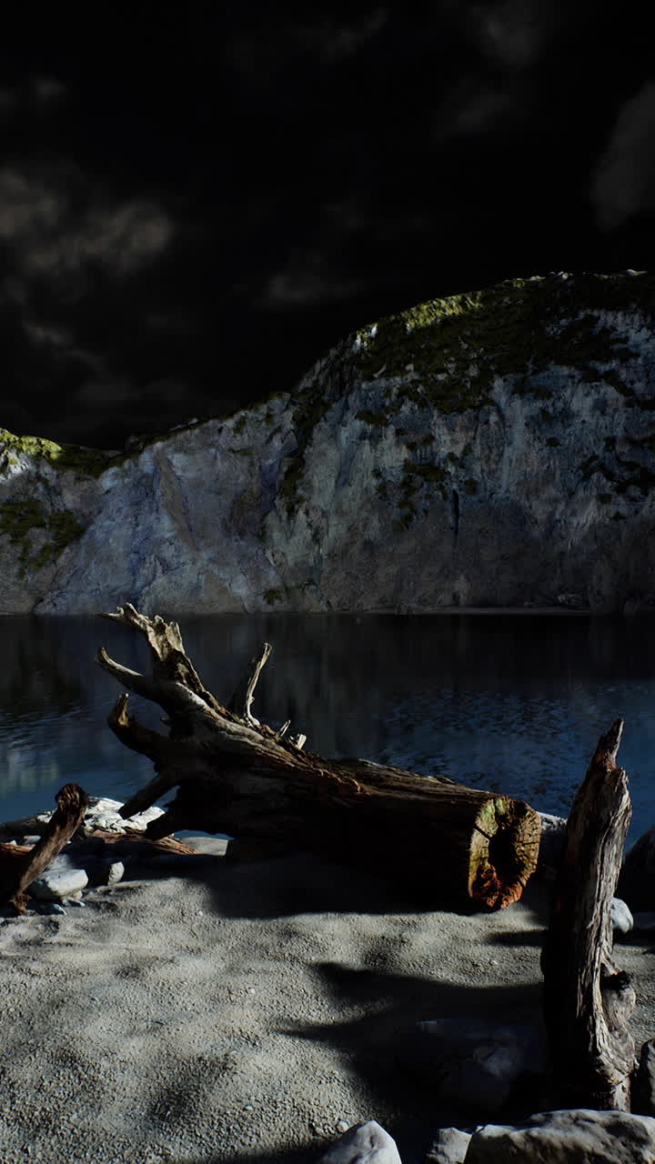 paisaje de lagos de montaña oscuros