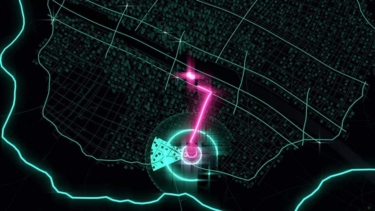 Avvio impulso meridionale, perno magenta che si aggancia alla mappa HUD dell'isola costiera, conferma aggancio
