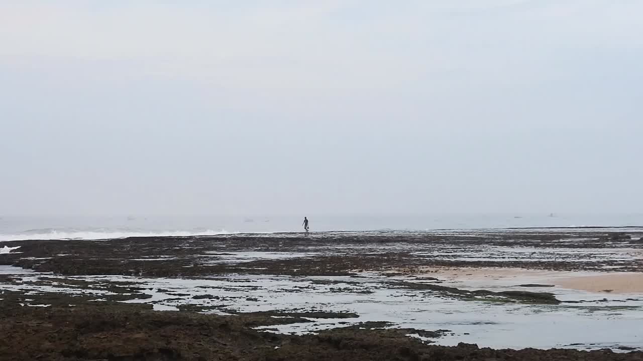 View of the beach as morning arrives in Garut, West Java, Indonesia