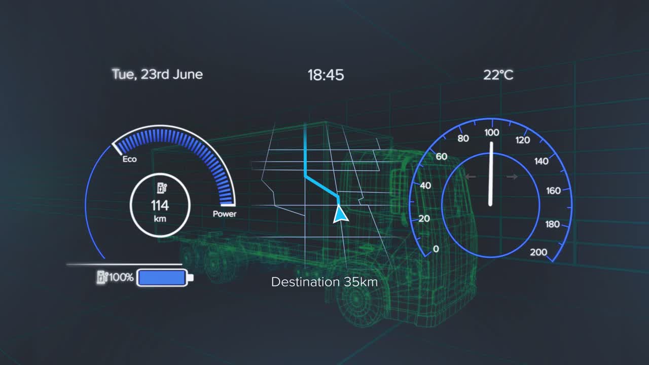 Animation of scope scanning and data processing over female engineer