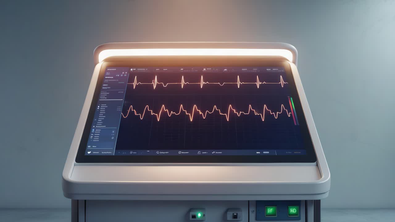 EKG monitor displaying vital signs