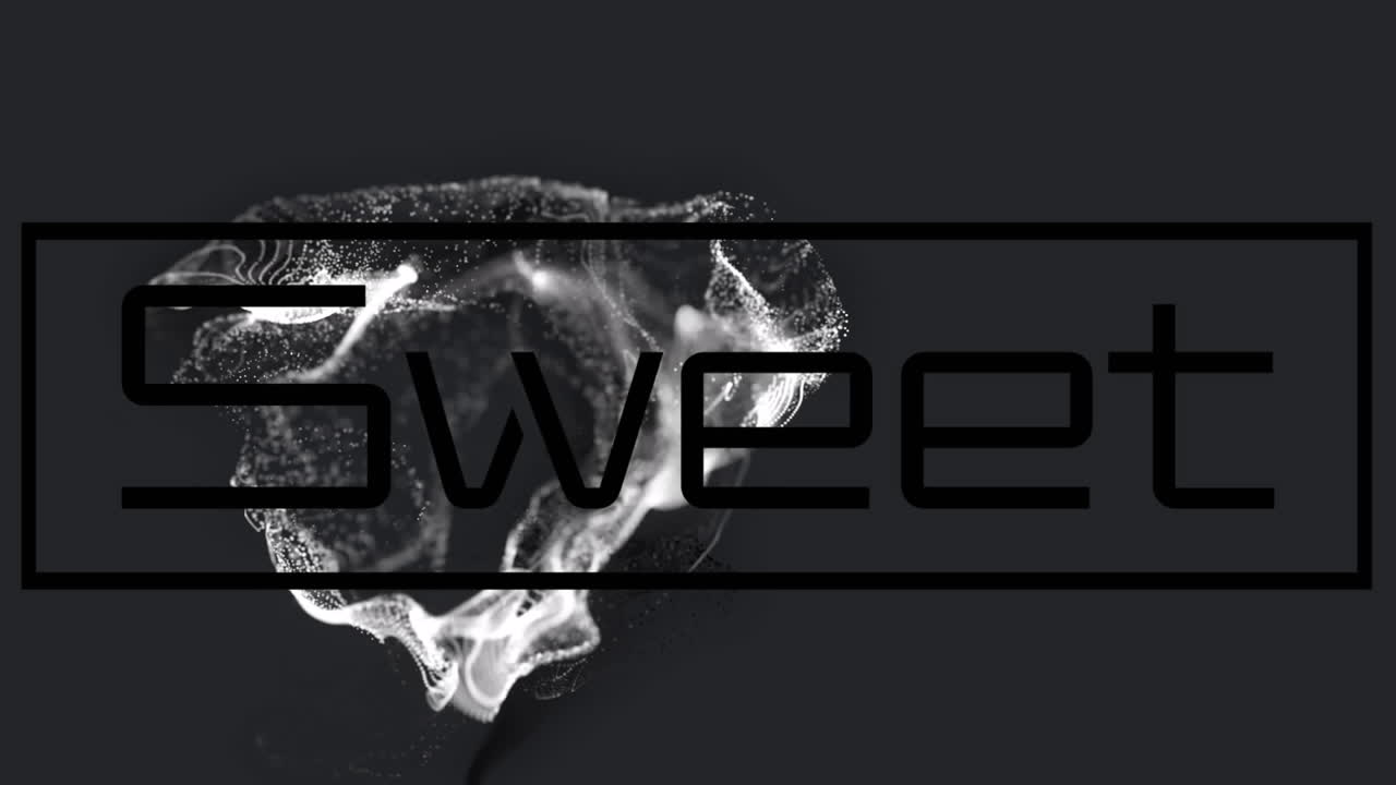 animación de texto dulce sobre una onda en movimiento brillante