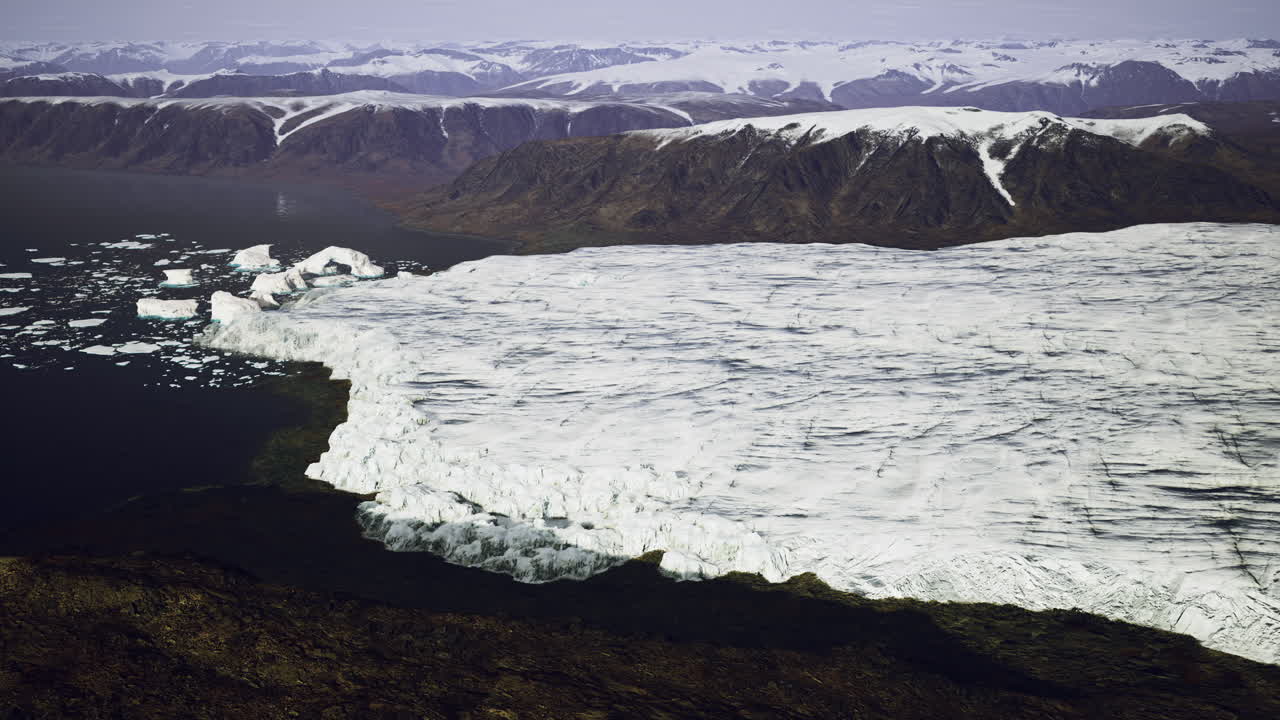 Glacial ice formation and melting in the arctic region during summer months