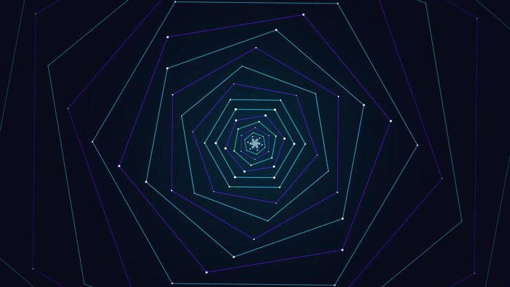 Abstract Geometric Tunnel of Rotating Hexagonal Lines