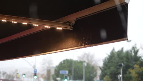 rainy day at a cafe