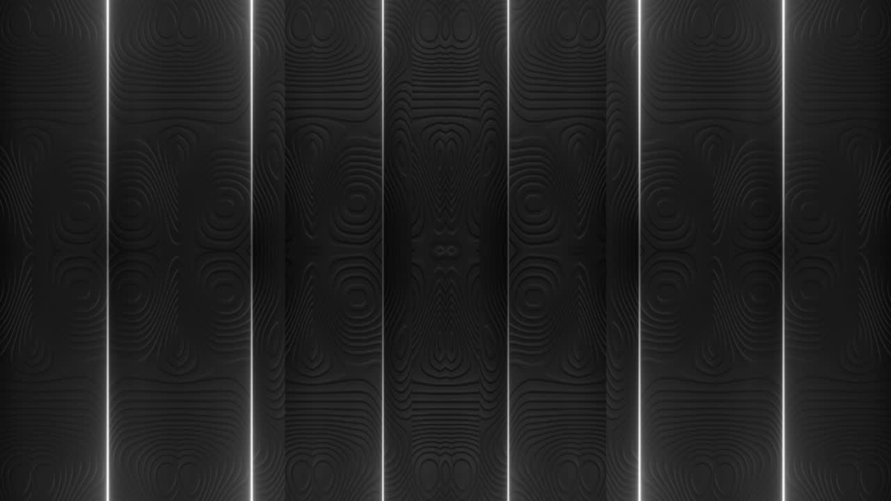 Abstract Black Panel Design with Neon Light