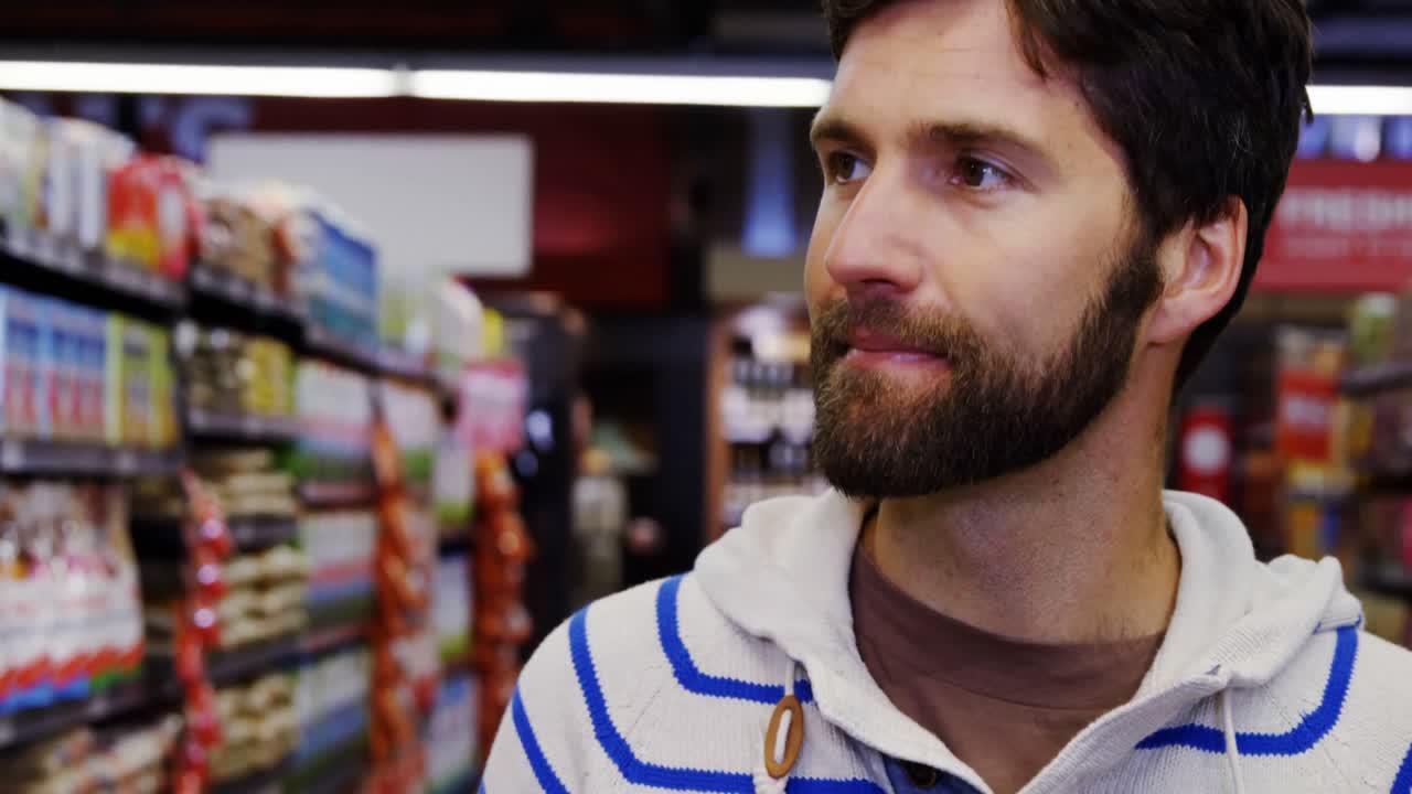 Man shopping in grocery section