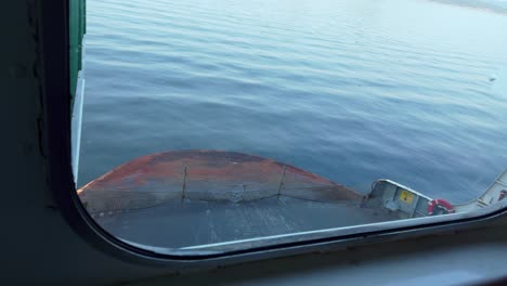 View-Through-Front-Glass-Window-Of-A-Ferry-Sailing-From-Anacortes-In-Washington,-USA