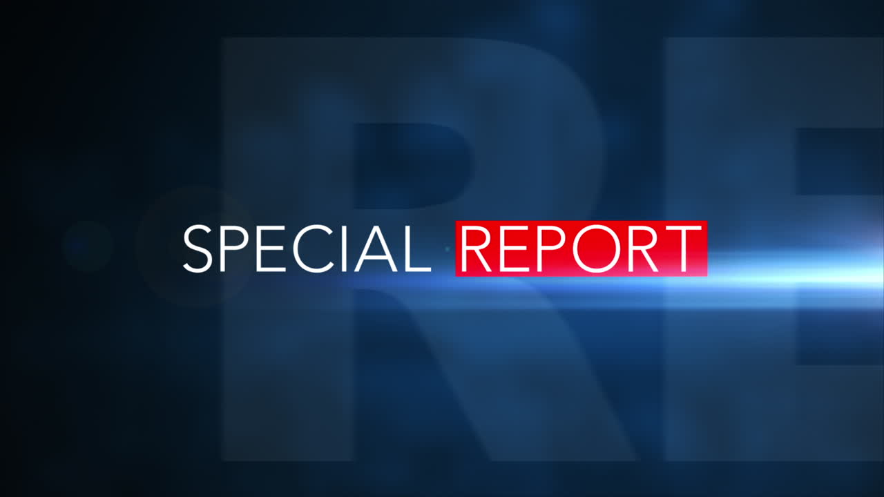 &ldquo;SPECIAL REPORT&rdquo; 3D Motion Graphic with blue background