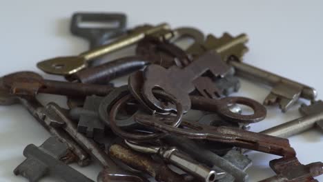 door keys rotate close-up shot