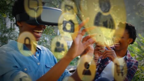 Yellow-icon-with-two-women-wearing-VR-headset