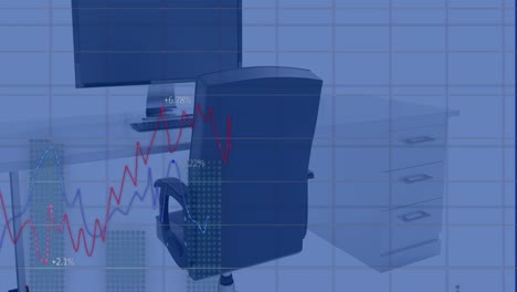 Animation-of-financial-data-processing-against-computer-on-office-desk