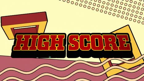 Animation-of-high-score-text-over-abstract-pattern