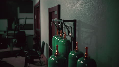 old oxygen tank in the factory