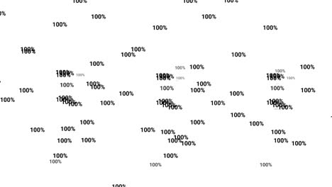 Illustration animation cartoon of one hundred percent text with raindrop effect and white screen background