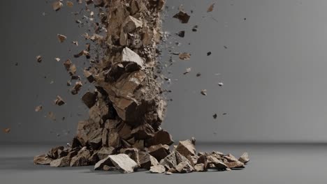pile of rocks exploding