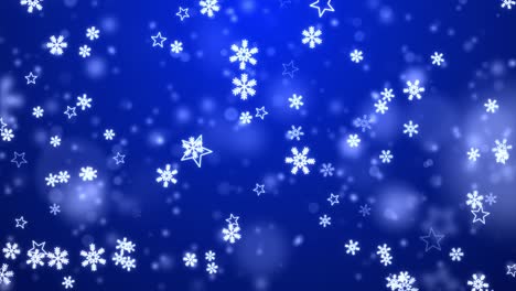 winter background with snowflakes and stars