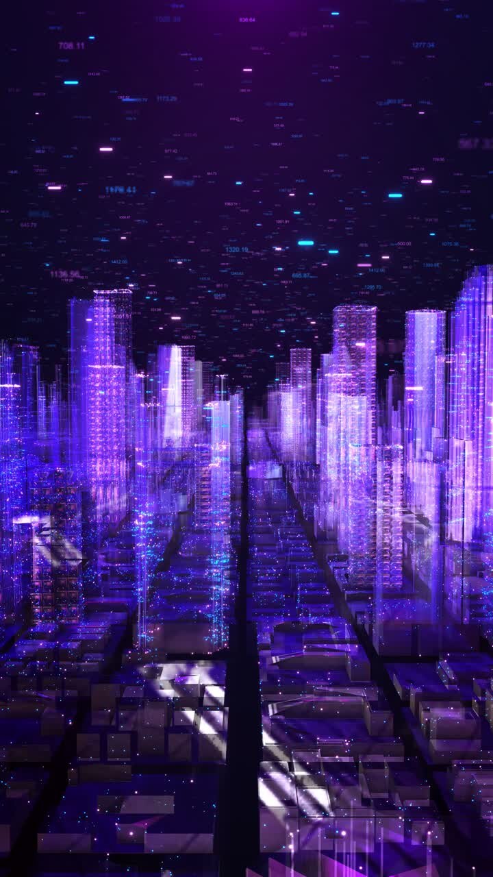Digital city digital urban cyberspace digital data network cloud computing connections concept