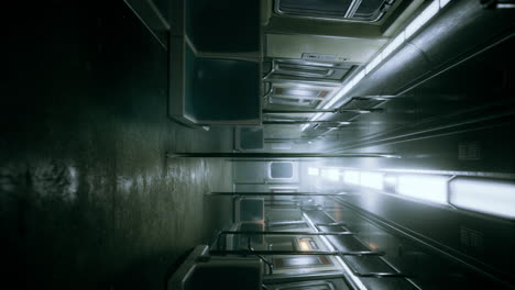 tren de metro de metal vacío vertical en la ciudad de chicago