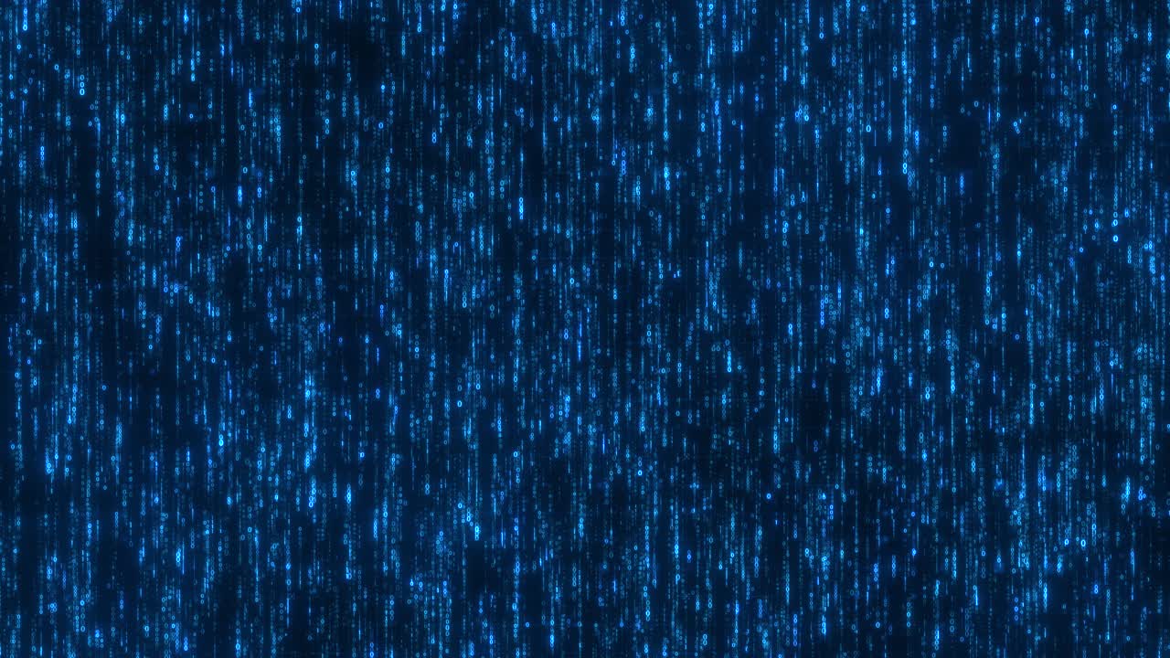 Futuristic Digital Data Rain Animation Blue Cyber Code Falling Matrix Background Loop