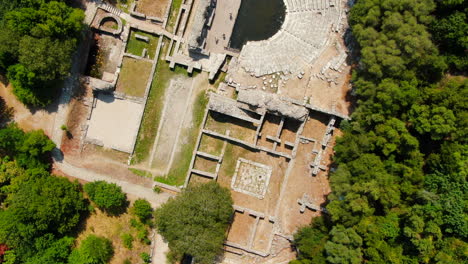 cenital shot butrint ruins in albania