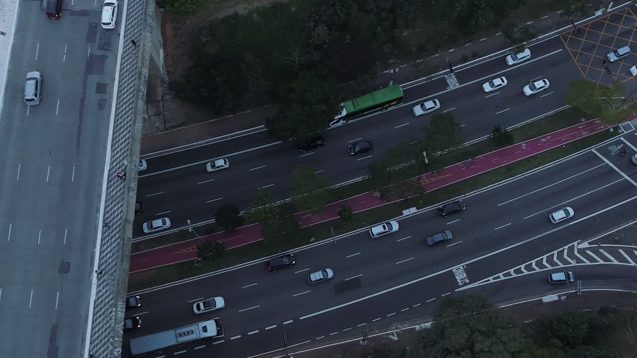Aerial Sao Paulo Sumaré avenue zenital view, Brazil