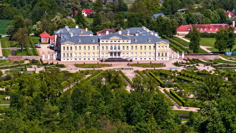rundāle palace and formal gardens viewed from above in latvia