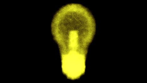gold lamp and dust on black background
