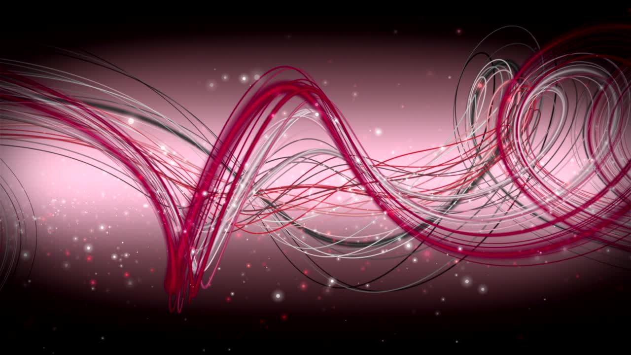 줄무 물체와 반이는 입자가 느린 동작에서 미래의 애니메이션, 4096x2304 루프 4k