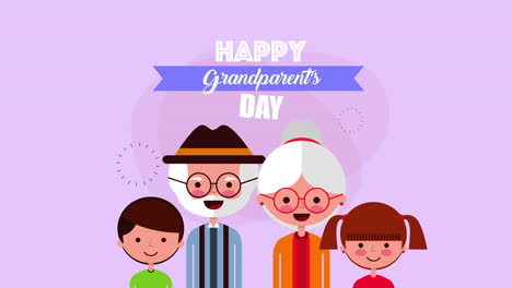 happy grandparents day card with family members