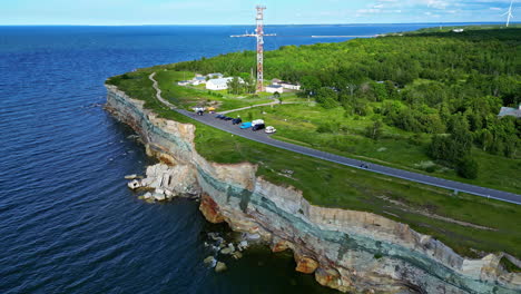 Aerial-View-Of-Pakri-Cliff-In-Harju-Maakond,-Estonia---Drone-Shot