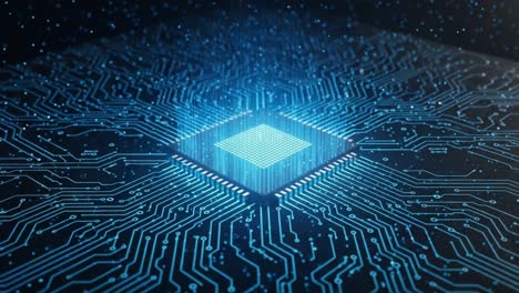 exploring the intricacies of modern technology through the vibrant pulse of a microchip surrounded by complex circuit patterns
