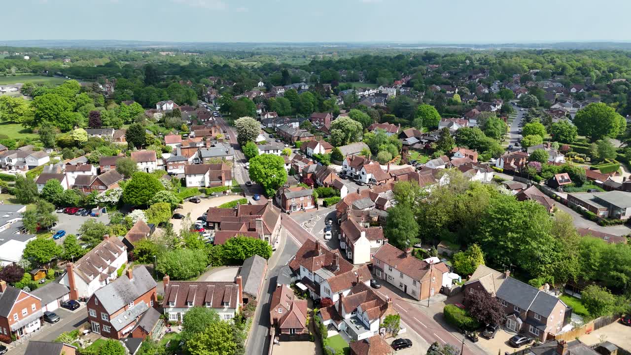 Stock Village in Essex UK drone,aerial summers day