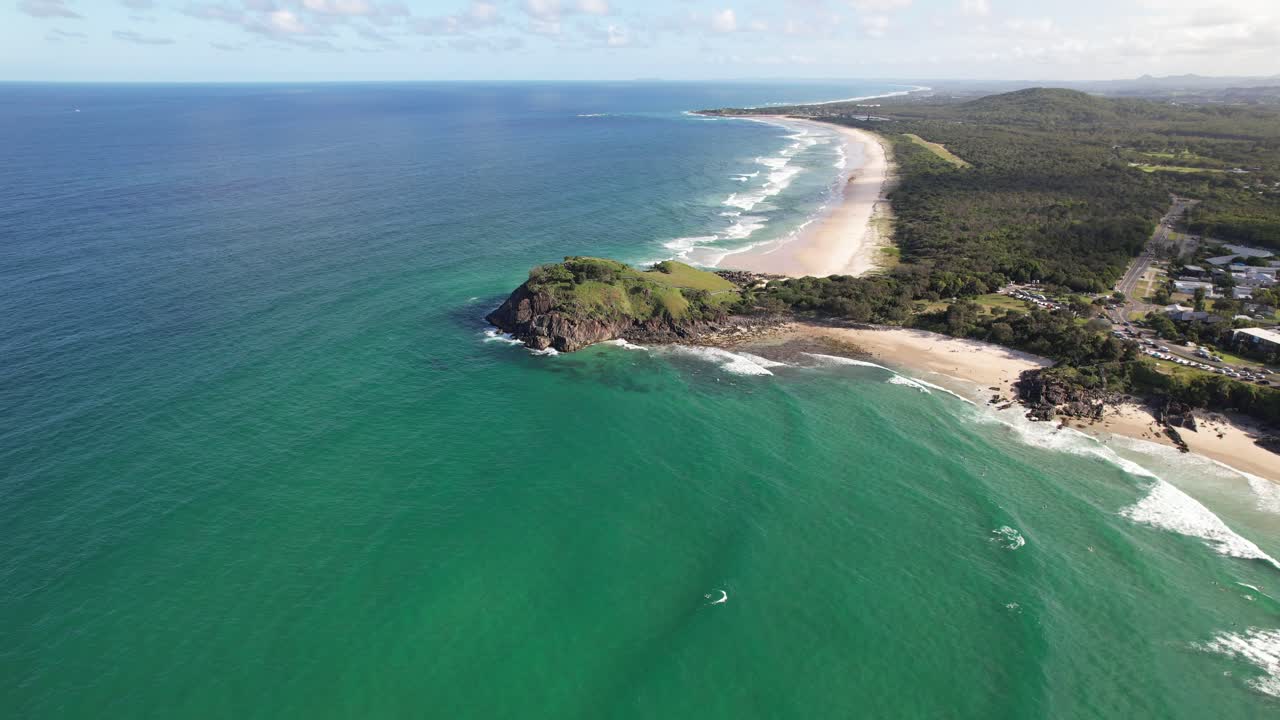 Norries Headland With Cabarita Beach And Maggies Beach In NSW, Australia - Drone Shot
