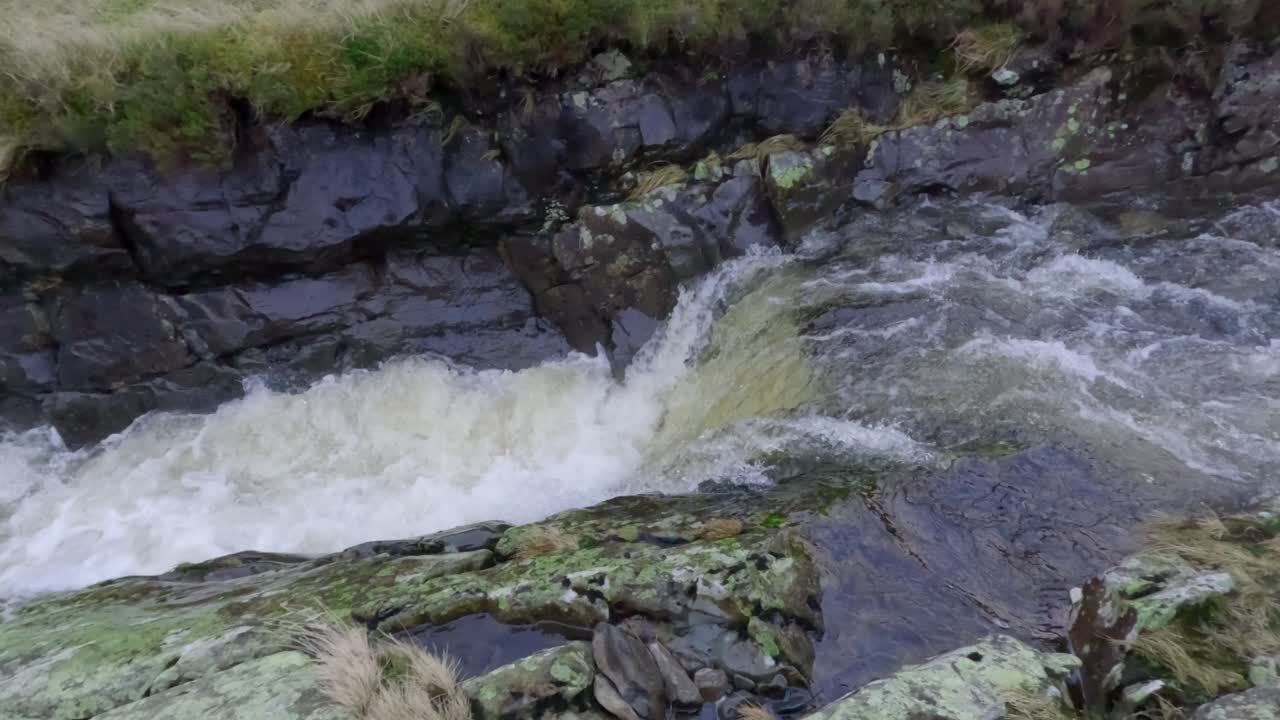 회색 암말의 트레일에서 작은 관문을 경계로 물의 왼쪽과 오른쪽을 이동합니다.