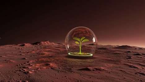 as i traverse the rugged landscape of mars, i catch a glimpse of a dome habitat rising in the distance against the red terrain
