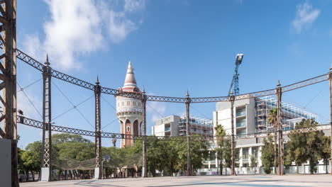 ornate old water tower in barcelona