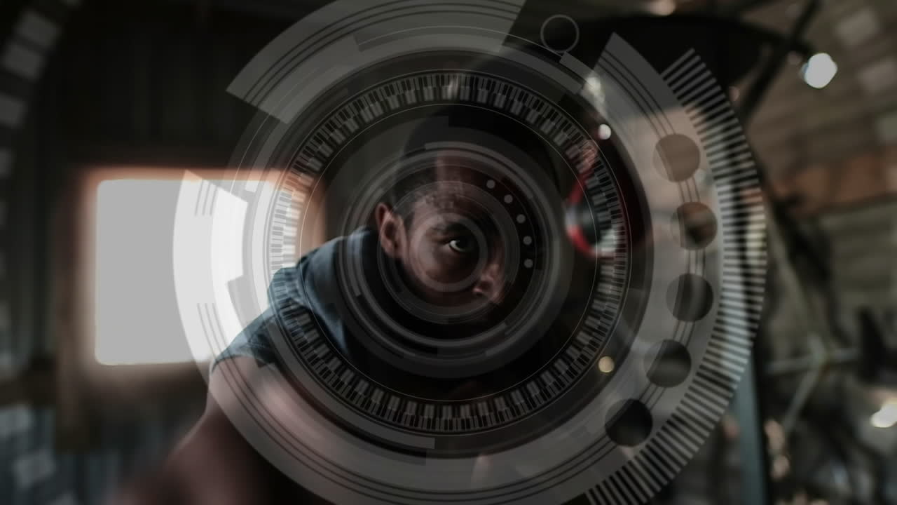 animación del procesamiento de datos con el puñetazo del boxeador masculino