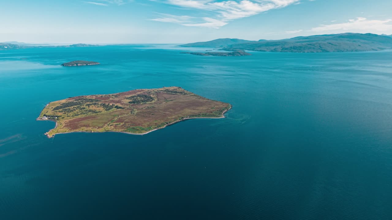 Aerial View of an Island in the Sea